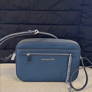 Michael Kors Navy Crossbody Bag with Chain Detail